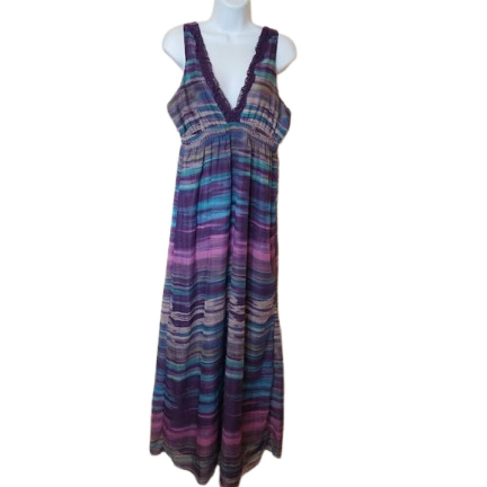Multicolored Sleeveless Maxi Dress Fits Size Medium